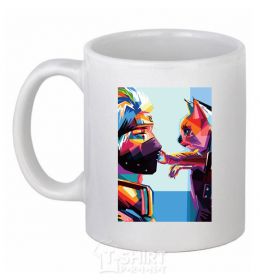 Ceramic mug Naruto Skull B&W White фото