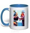 Mug with a colored handle Kakashi Hatake and the SEAL royal-blue фото