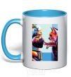Mug with a colored handle Kakashi Hatake and the SEAL sky-blue фото