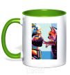 Mug with a colored handle Kakashi Hatake and the SEAL kelly-green фото