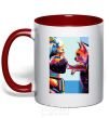 Mug with a colored handle Kakashi Hatake and the SEAL red фото