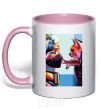 Mug with a colored handle Kakashi Hatake and the SEAL light-pink фото