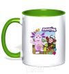 Mug with a colored handle Luntik and friends kelly-green фото