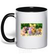 Mug with a colored handle Luntik and all black фото