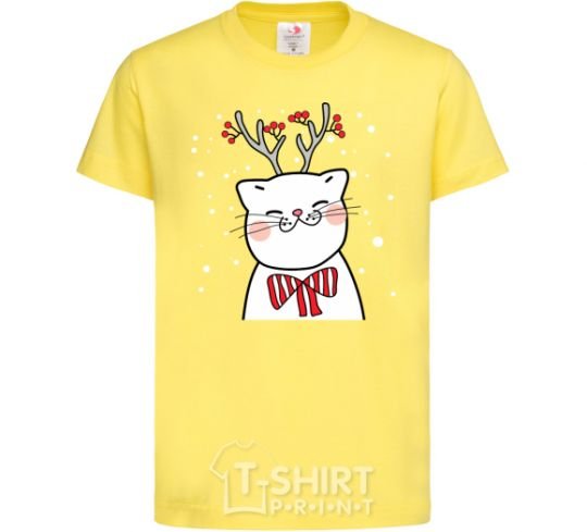 Kids T-shirt Deer Cat cornsilk фото