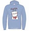 Men`s hoodie Deer Cat sky-blue фото