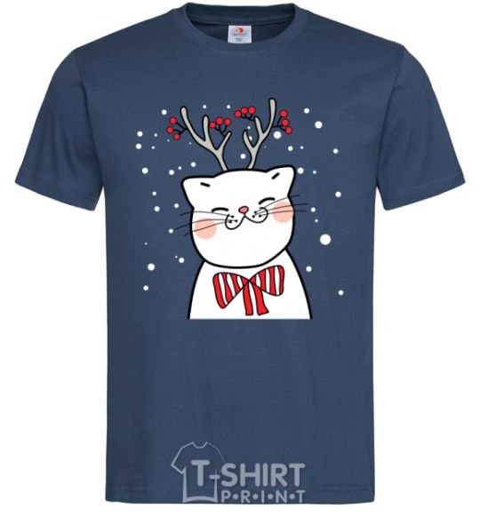 Men's T-Shirt Deer Cat navy-blue фото