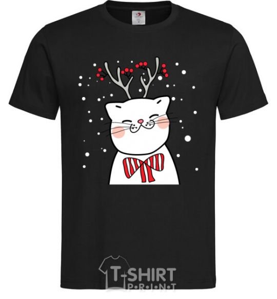 Men's T-Shirt Deer Cat black фото