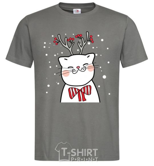 Men's T-Shirt Deer Cat dark-grey фото