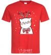 Men's T-Shirt Deer Cat red фото
