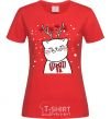 Women's T-shirt Deer Cat red фото