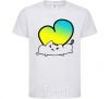 Kids T-shirt The cat loves Ukraine White фото