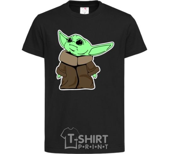 Kids T-shirt Little Yoda V.1 black фото