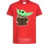 Kids T-shirt Little Yoda V.1 red фото