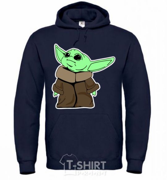 Men`s hoodie Little Yoda V.1 navy-blue фото