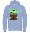 Men`s hoodie Little Yoda V.1 sky-blue фото