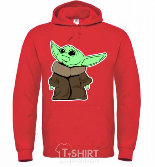 Men`s hoodie Little Yoda V.1 bright-red фото