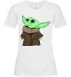 Women's T-shirt Little Yoda V.1 White фото