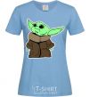 Women's T-shirt Little Yoda V.1 sky-blue фото