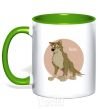 Mug with a colored handle Balto kelly-green фото