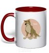 Mug with a colored handle Balto red фото