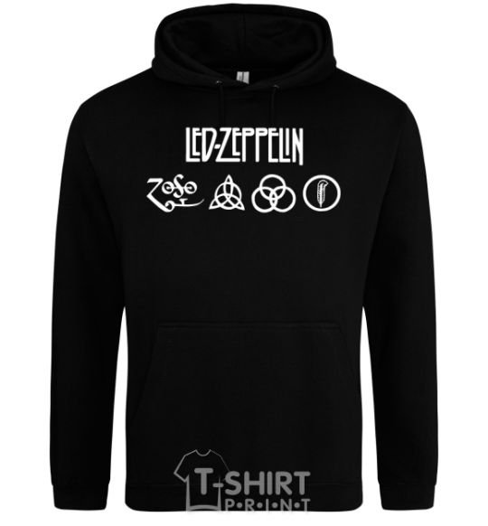 Мужская толстовка (худи) Led Zeppelin Logo Черный фото