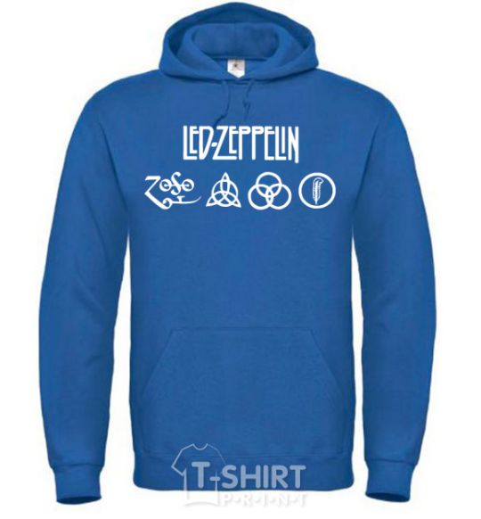 Мужская толстовка (худи) Led Zeppelin Logo Сине-зеленый фото