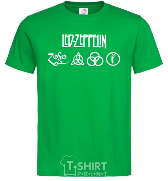 Мужская футболка Led Zeppelin Logo Зеленый фото