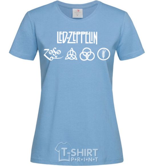 Women's T-shirt Led Zeppelin Logo sky-blue фото