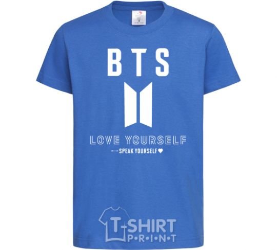 Kids T-shirt BTS Love yourself royal-blue фото