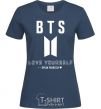 Women's T-shirt BTS Love yourself navy-blue фото