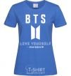 Women's T-shirt BTS Love yourself royal-blue фото