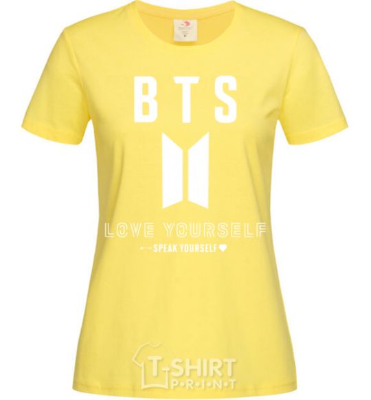 Women's T-shirt BTS Love yourself cornsilk фото