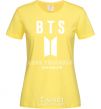 Women's T-shirt BTS Love yourself cornsilk фото