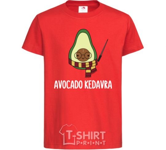 Kids T-shirt Аvocado cedavra red фото