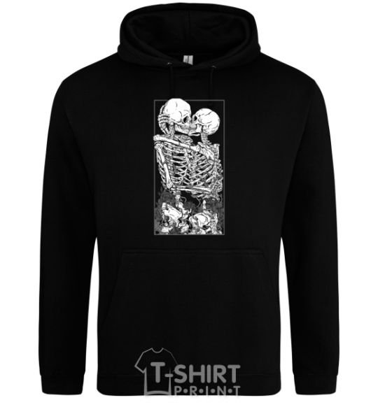 Men`s hoodie Two skeletons black фото