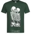 Мужская футболка Два скелета Темно-зеленый фото
