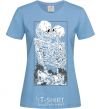 Women's T-shirt Two skeletons sky-blue фото