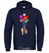 Men`s hoodie Astronaut with balloons navy-blue фото