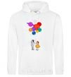 Men`s hoodie Astronaut with balloons White фото