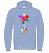 Men`s hoodie Astronaut with balloons sky-blue фото