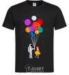Men's T-Shirt Astronaut with balloons black фото