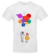 Men's T-Shirt Astronaut with balloons White фото