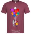 Men's T-Shirt Astronaut with balloons burgundy фото