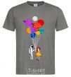 Men's T-Shirt Astronaut with balloons dark-grey фото