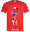 Men's T-Shirt Astronaut with balloons red фото