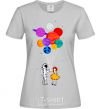 Women's T-shirt Astronaut with balloons grey фото