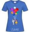 Women's T-shirt Astronaut with balloons royal-blue фото