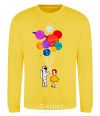 Sweatshirt Astronaut with balloons yellow фото