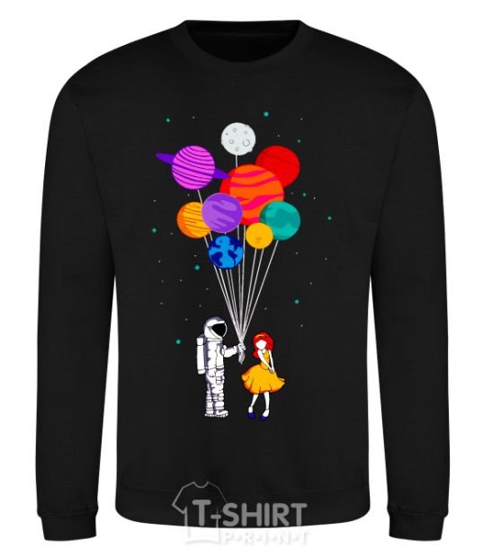 Sweatshirt Astronaut with balloons black фото